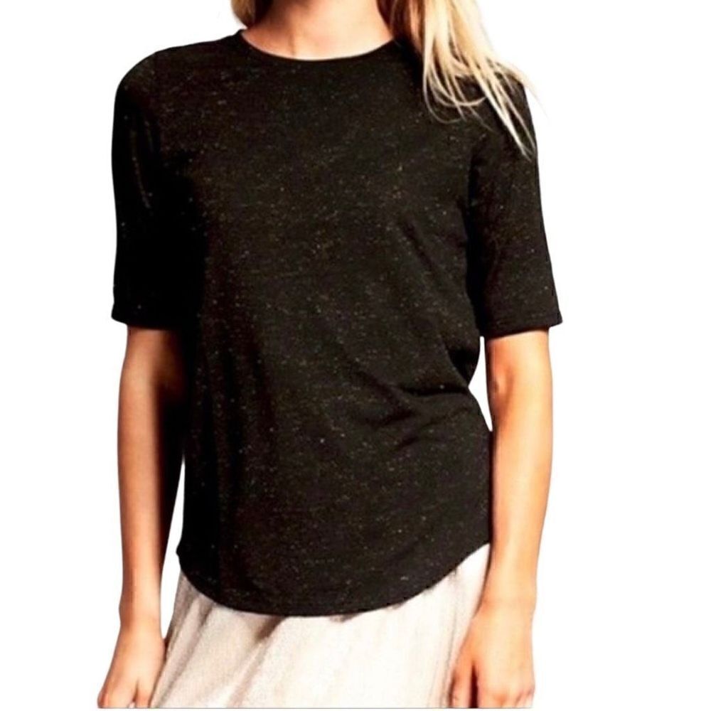 Who What Wear Black With Gold Speckle T Shirt Small NWT